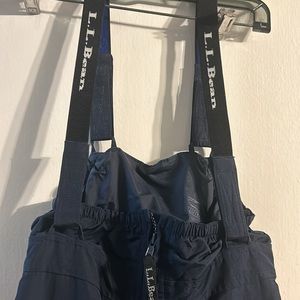 LLBEAN SKI SNOW BIB Kids 10 navy with red side stripe